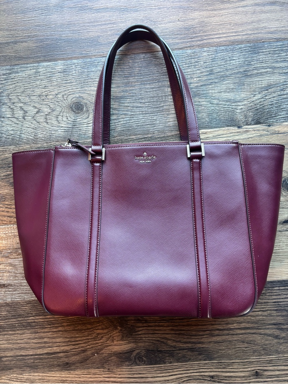 kate spade Wine Red Leather Tote Bag
